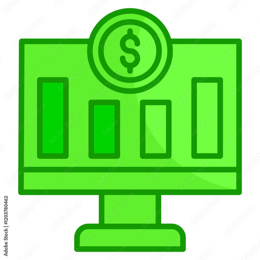 Poster monitor icon element for design