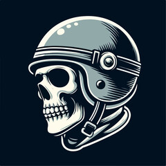 skull with helmet