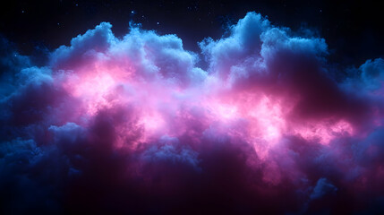 Night sky, glowing clouds, cosmic background, fantasy, design