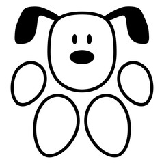 Dog Paw Shape Face Funny Head Cute Sweet Cartoon Design Lover Art Vector Illustration Card T-Shirt Poster Sticker Graphic Print Decorative Drawing Isolated Logo Decoration Symbol Creative Cool Style
