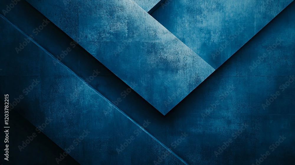 Aufkleber abstract dark blue geometric texture with sharp edges and overlapping surfaces