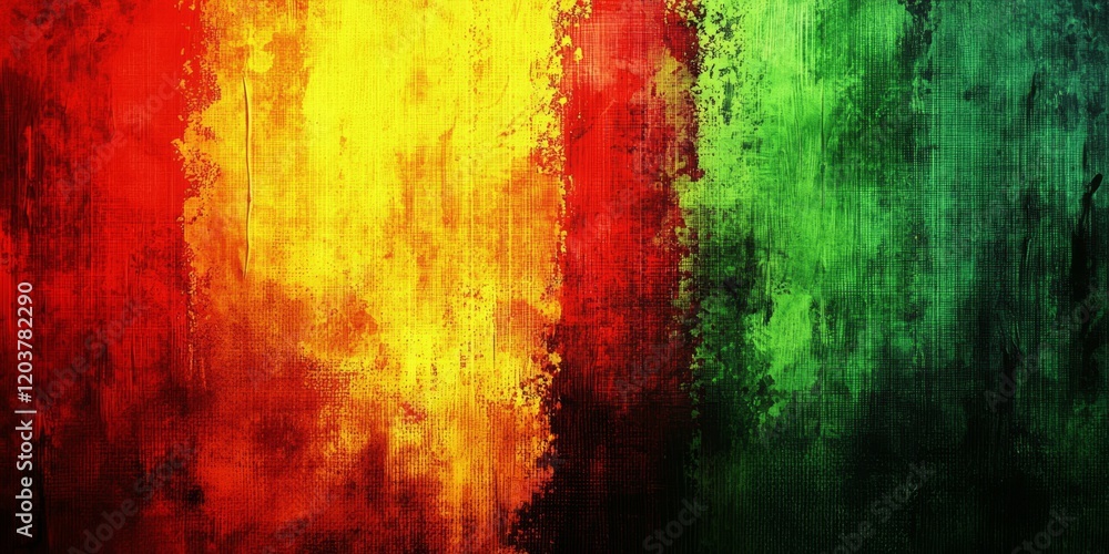 Poster create a festive atmosphere with a colorful textured background.