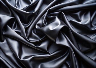 Fototapeta premium Luxurious Black Fabric Texture: Abstract Elegant Dark Silk Satin Velvet Background