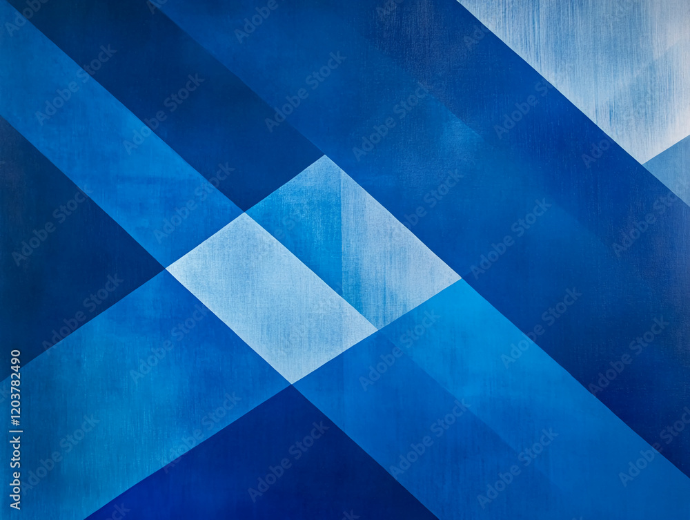 Aufkleber abstract blue geometric design with overlapping triangular shapes and gradients