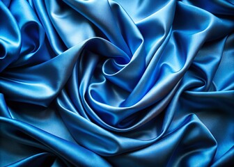 Fototapeta premium Luxurious Blue Satin Fabric Draped Texture - Elegant Background