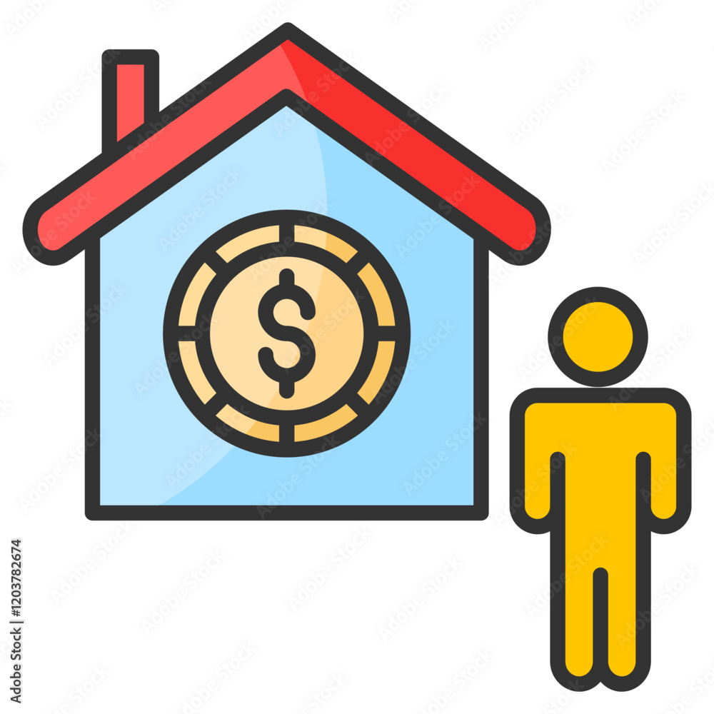 Poster dollar icon element for design