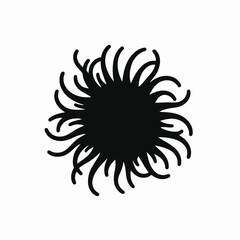 Obraz premium Rambutan silhouette in black on a white background
