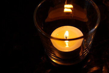 candle lights in the dark