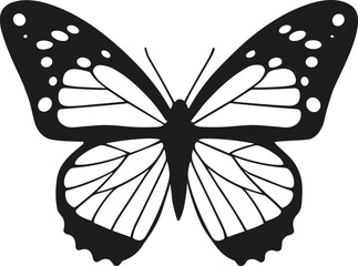 Intricate Butterfly Silhouette Vector Illustration