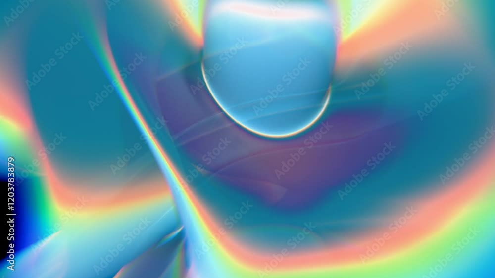 Aufkleber Abstract Fluid Light Refraction with Multicolor Gradient