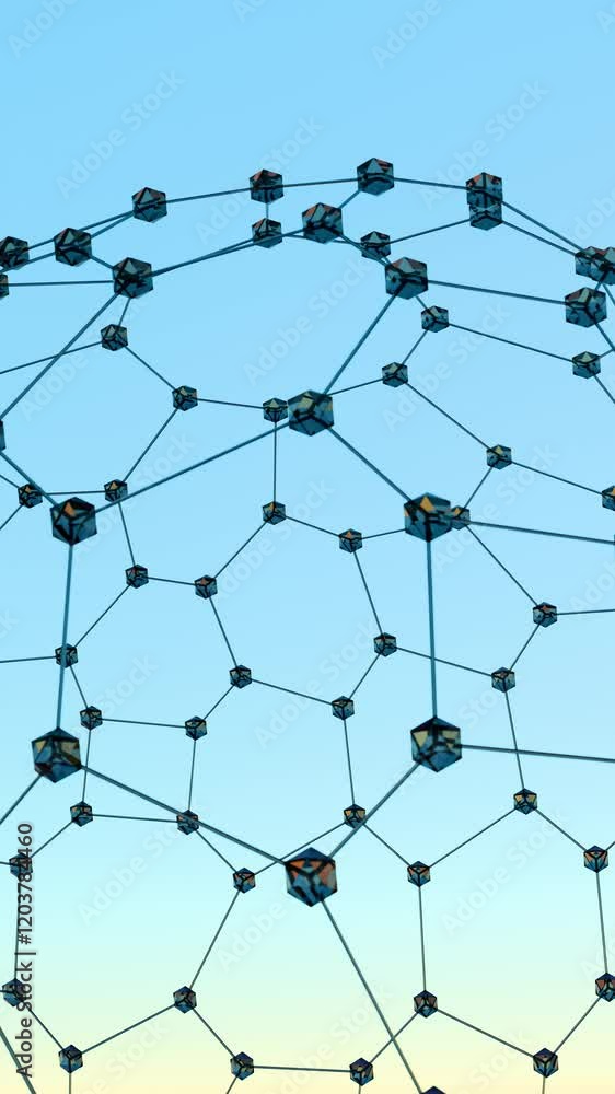 Poster abstract geometric network structure with black nodes