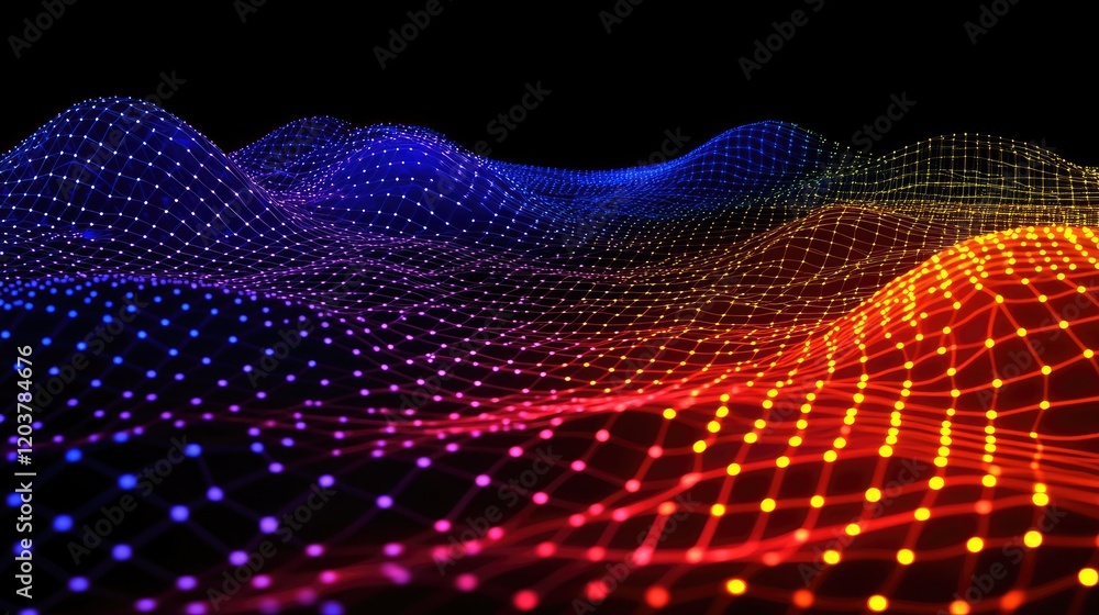Poster a close-up of machine learning data points being augmented in a visualized grid.