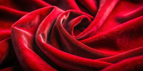 Luxurious Red Velvet Textile Background: Macro Photography Texture
