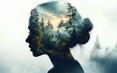 A mesmerizing fusion of the human mind and the natural world in one image.