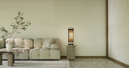 Scene mockup Modern japan sofa armchair minimalist design muji style.