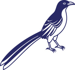 Black silhouette of cuckoo vector, line art cuckoo vector