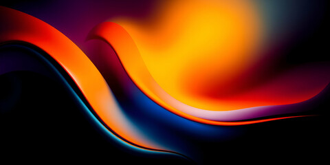 A modern flat 3D abstract wallpaper background featuring high contrast and bright vibrant colors.  The design should be lively and energetic, with deep shadows creating a dramatic effect