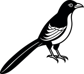 Black silhouette of cuckoo vector, line art cuckoo vector