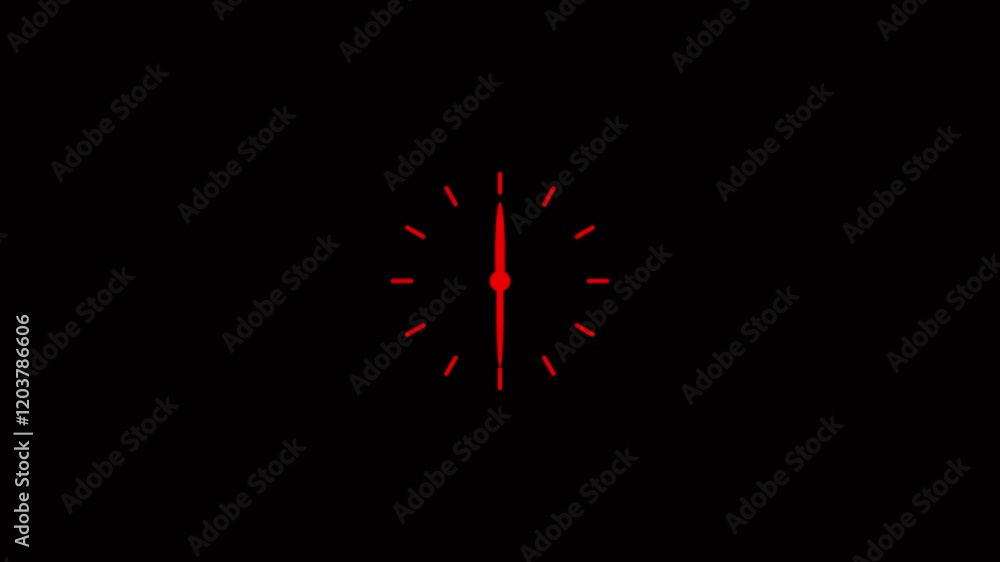 Poster abstract new analog clock icon animation. clock timer rotation 360 uhd animation. one the black scre