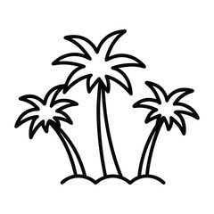   Three Palm trees vector silhouette