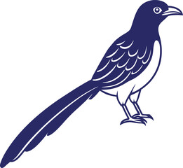 Black silhouette of cuckoo vector, line art cuckoo vector
