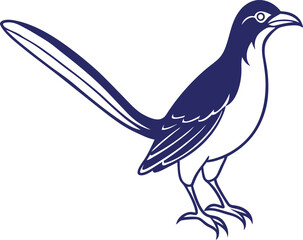 Black silhouette of cuckoo vector, line art cuckoo vector