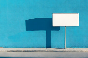 Weathered White Arrow Sign Against a Clear Blue Sky