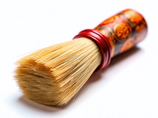 Fototapeta premium Macro Close-up of Chinese Calligraphy Brush on White Background - High-Resolution Stock Photo