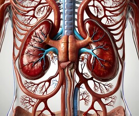 Kidneys, human renal realistic