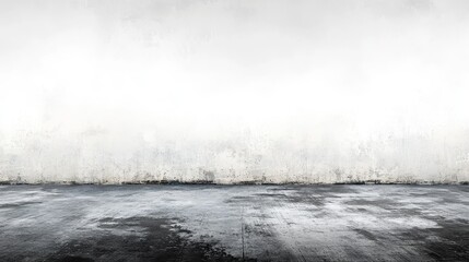 Naklejka premium Grungy Room: Empty Space with Weathered Walls and Concrete Floor