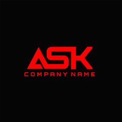 ASK letter logo design vector