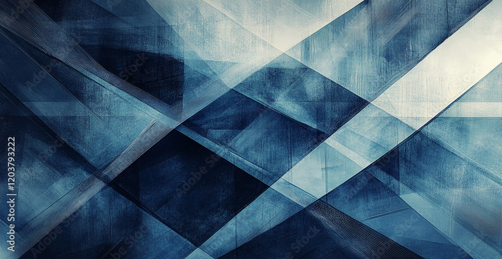Aufkleber abstract blue geometric background with intersecting lines and shapes