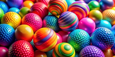 Fototapeta premium Macro Photography: Colorful Inflatable Rubber Balls Close-Up Texture