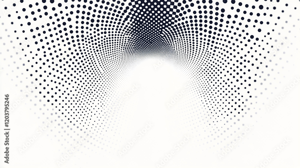 Aufkleber abstract halftone dot pattern forming a circular gradient on a white background