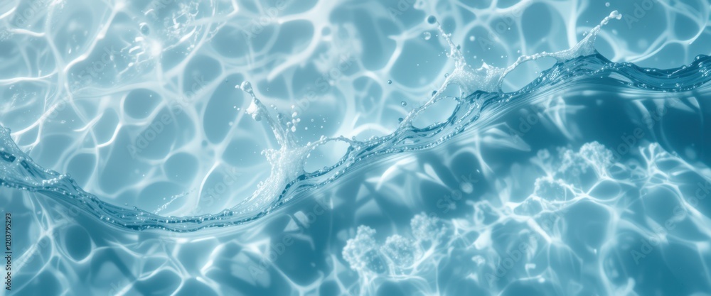 Poster crystal clear pool water with sunlit ripples creating elegant patterns