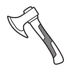 black and white vector, short axe facing left