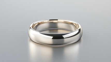 A sleek diamond band on a soft gray background with gentle lighting.
