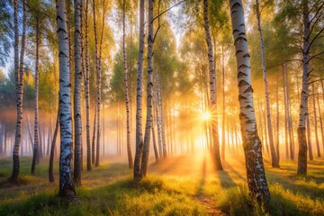 Magical Birch Grove: Long Exposure Forest Photography