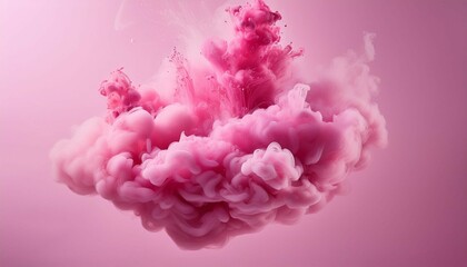 pink smoke on a pastel background liquid color explosion colorful ink clouds