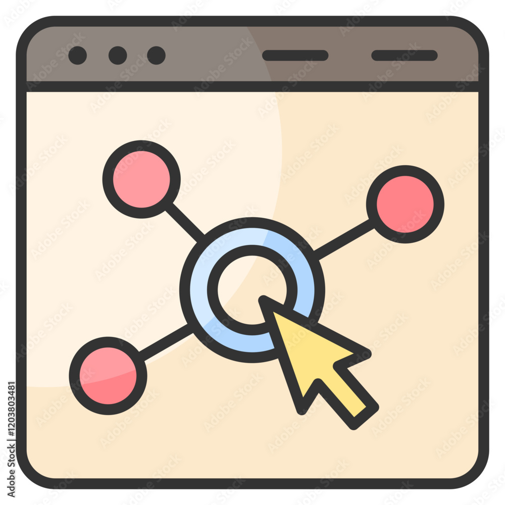 Poster interactive icon element for design