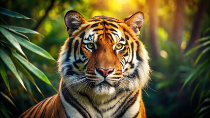 Majestic Bengal Tiger in Lush Jungle Habitat - Wildlife Photography
