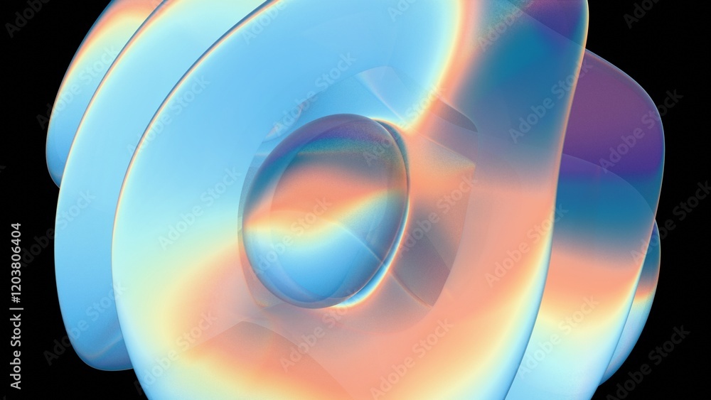 Aufkleber Abstract Fluid Light Refraction with Multicolor Gradient