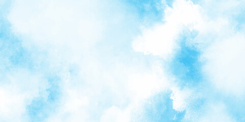 Bright blue cloudy sky vector illustration, gradient light sky blue shades watercolor paper texture vintage grunge, ocean blue splash stroke Light sky blue shades watercolor texture.
