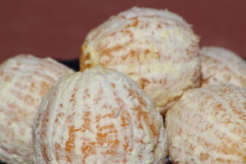 Oranges without peel Close Up, Oranges without skin