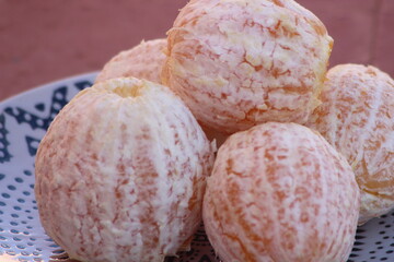 Oranges without peel Close Up, Oranges without skin