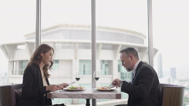 Businessperson take a meal at the hotel. Business and lifestyle.