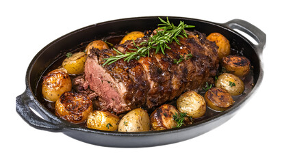 German pot roast on a transparent background. isolated background.