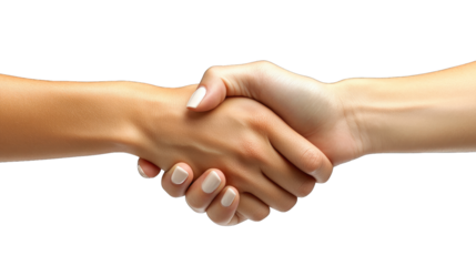 Handshake of Agreement: Two hands clasp firmly in a handshake, symbolizing trust, partnership, and a successful deal.  The image conveys strength, unity, and the forging of a connection.