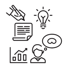 Set of Product Management Related Line Icons. Outline Symbol Collection