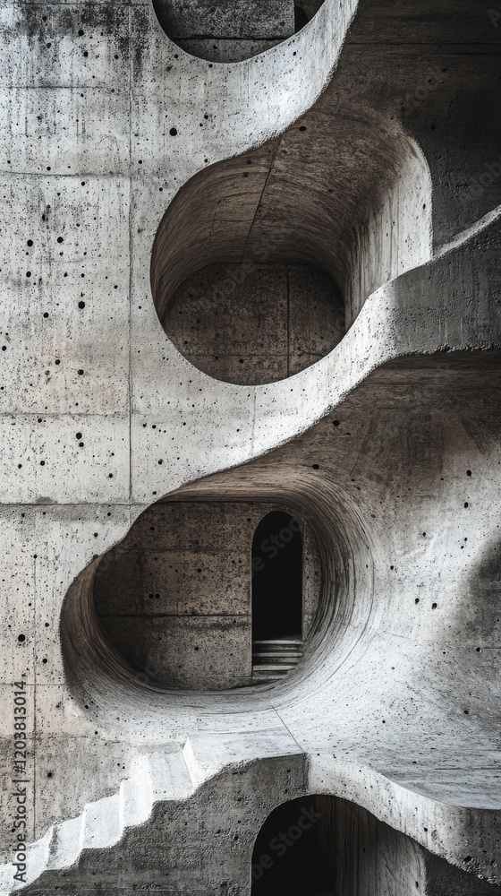 Poster stunning interior view of modern architecture featuring smooth curves and unique shapes